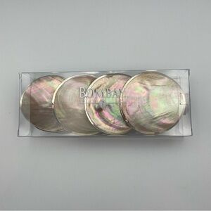 *New* Bombay Set of 4 Iridescent Shell Napkin Rings
